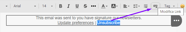 Inserimento di link con Stripo