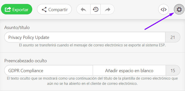 Botón de configuración de GDPR_Stripo
