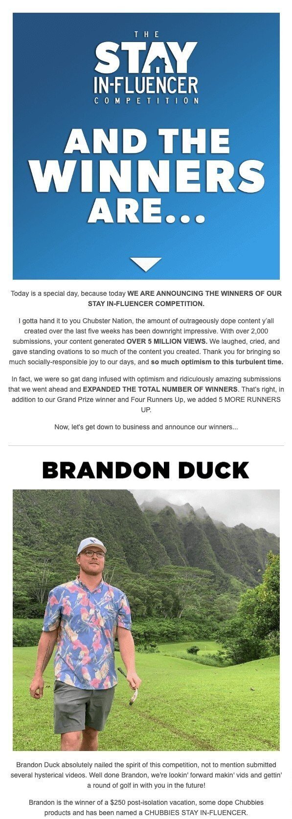 Carta de Anuncio del Ganador Carta de Anuncio del Ganador