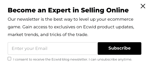 Email popup examples _ Ecwid Email popup examples _ Ecwid