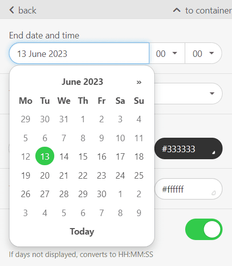 Stripo Timers _ Choosing Dates Stripo Timers _ Choosing Dates