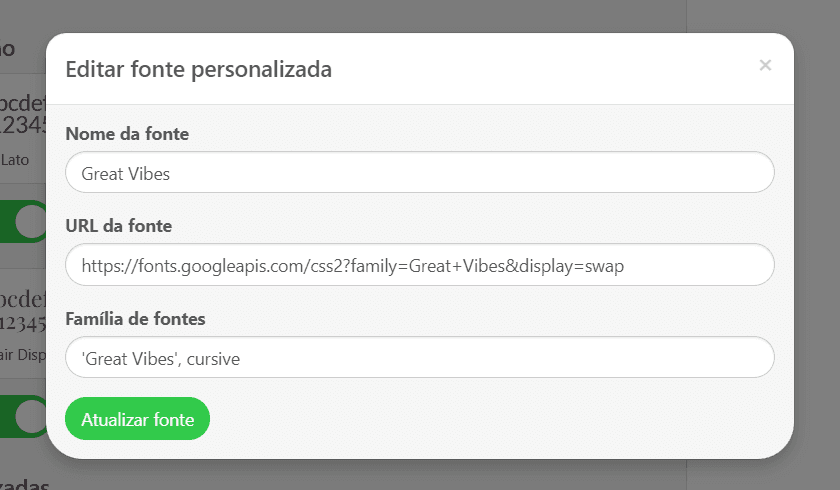 Conectando Sua Fonte Personalizada