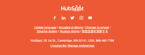Email with the Update Language option, HubSpot Email with the Update Language option, HubSpot