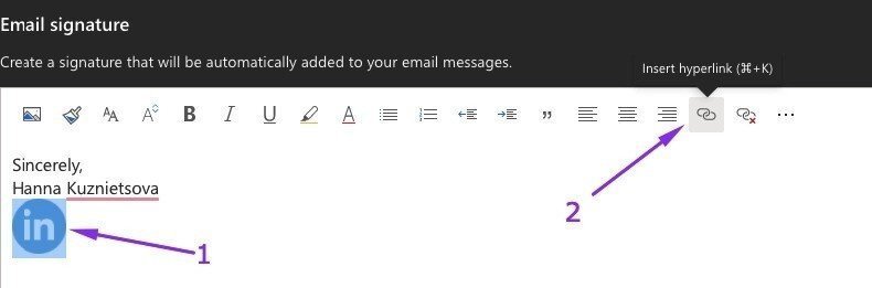 Agregando enlaces a la firma de Outlook Agregando enlaces a la firma de Outlook