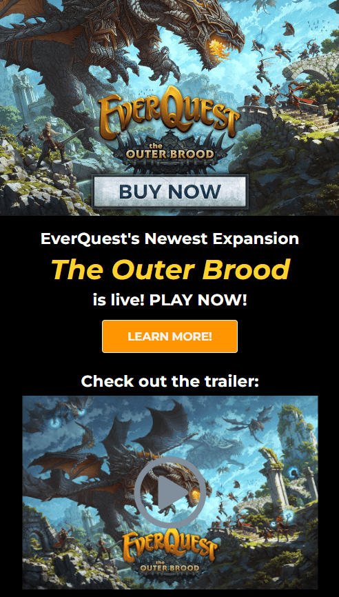 Email di lancio del prodotto da EverQuest