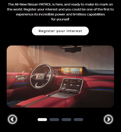 Email di lancio del prodotto da Nissan