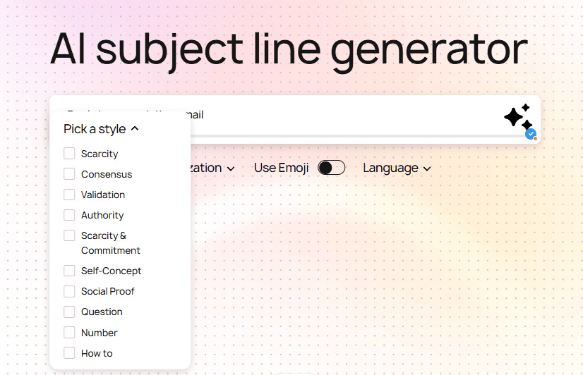 Picking a style of the future subject line