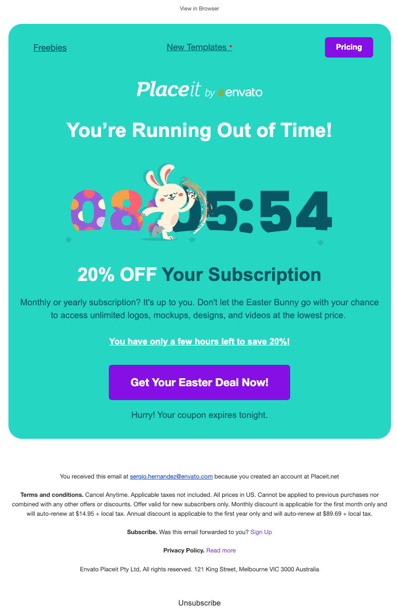 Email for Easter sale Email for Easter sale