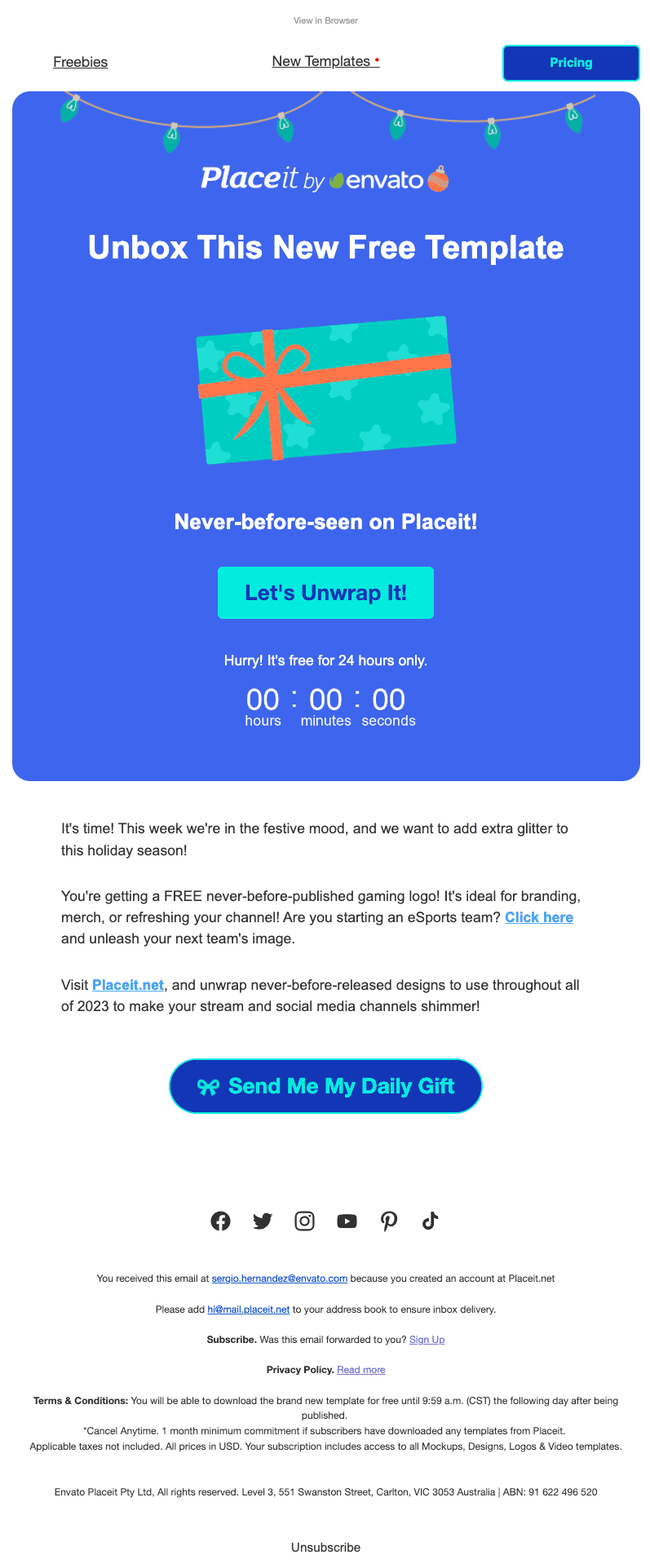 Email template with countdown Email template with countdown