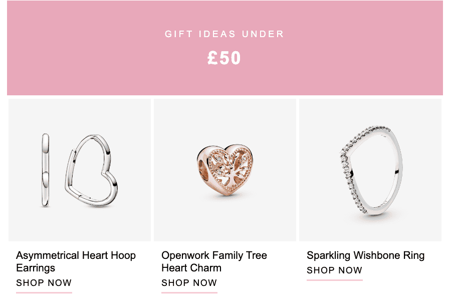 Example of jewelry email campaign Example of jewelry email campaign