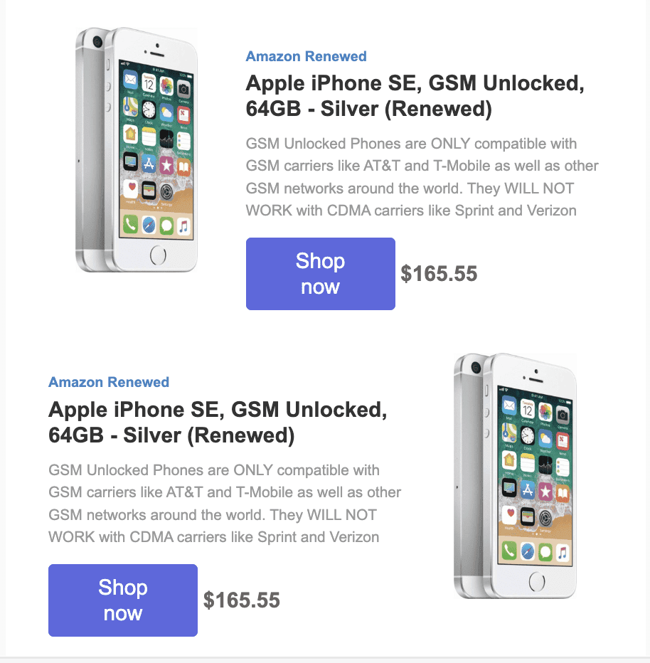 Desktop view of product cards Desktop view of product cards