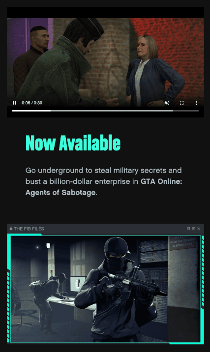 Email di lancio del prodotto da Rockstar Games