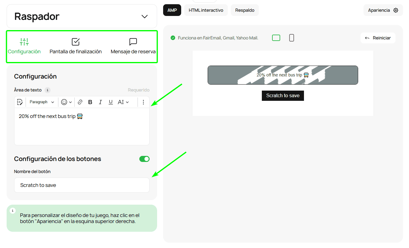 Elementos de la configuraci&oacute;n del m&oacute;dulo Scratcher