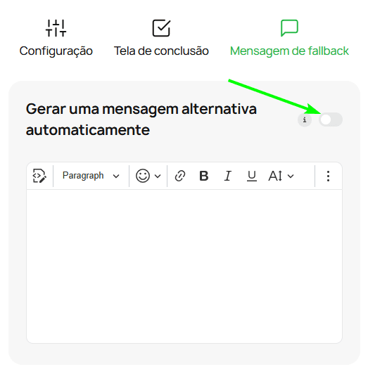 Uma altern&acirc;ncia para ativar uma mensagem alternativa no m&oacute;dulo