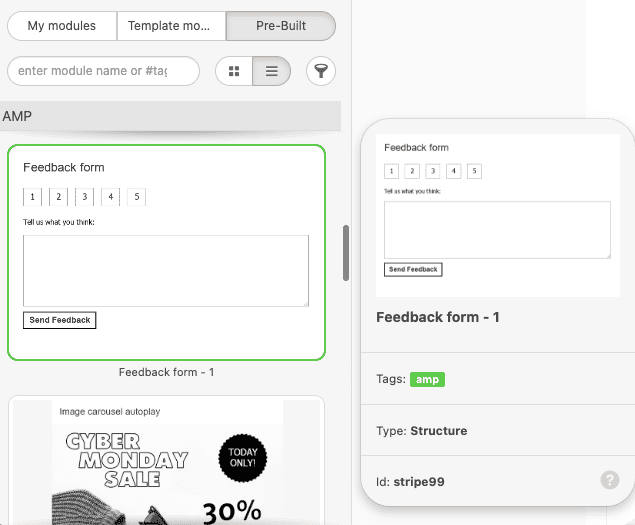 Modules Type in the Preview Mode Modules Type in the Preview Mode