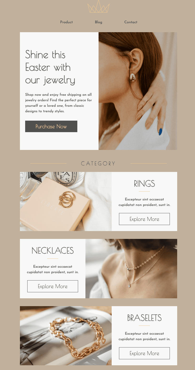 Example for Easter email design inspiration Example for Easter email design inspiration