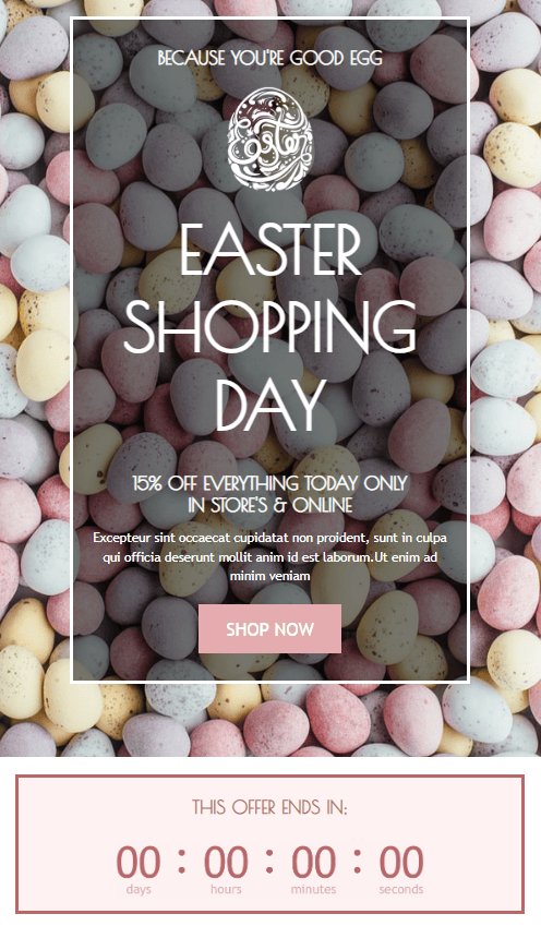 Easter email campaign countdown timer Easter email campaign countdown timer