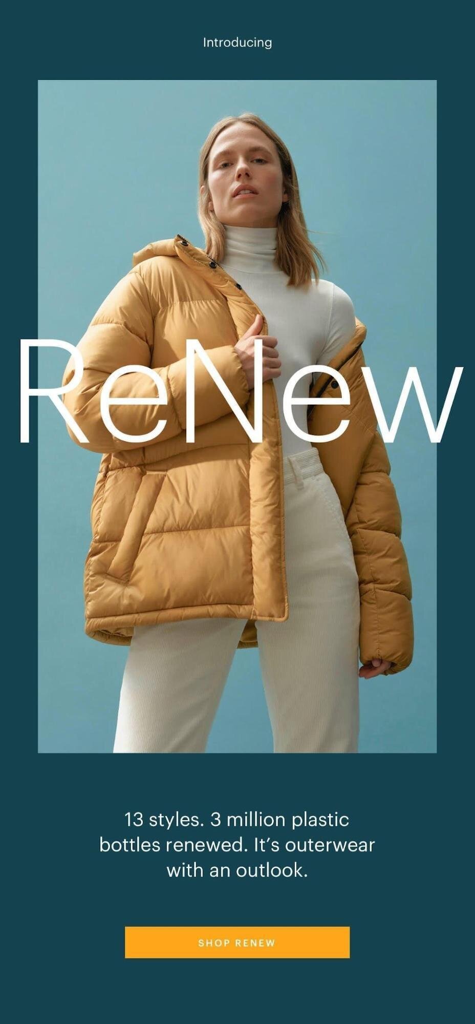 Terza email di lancio del prodotto da Everlane