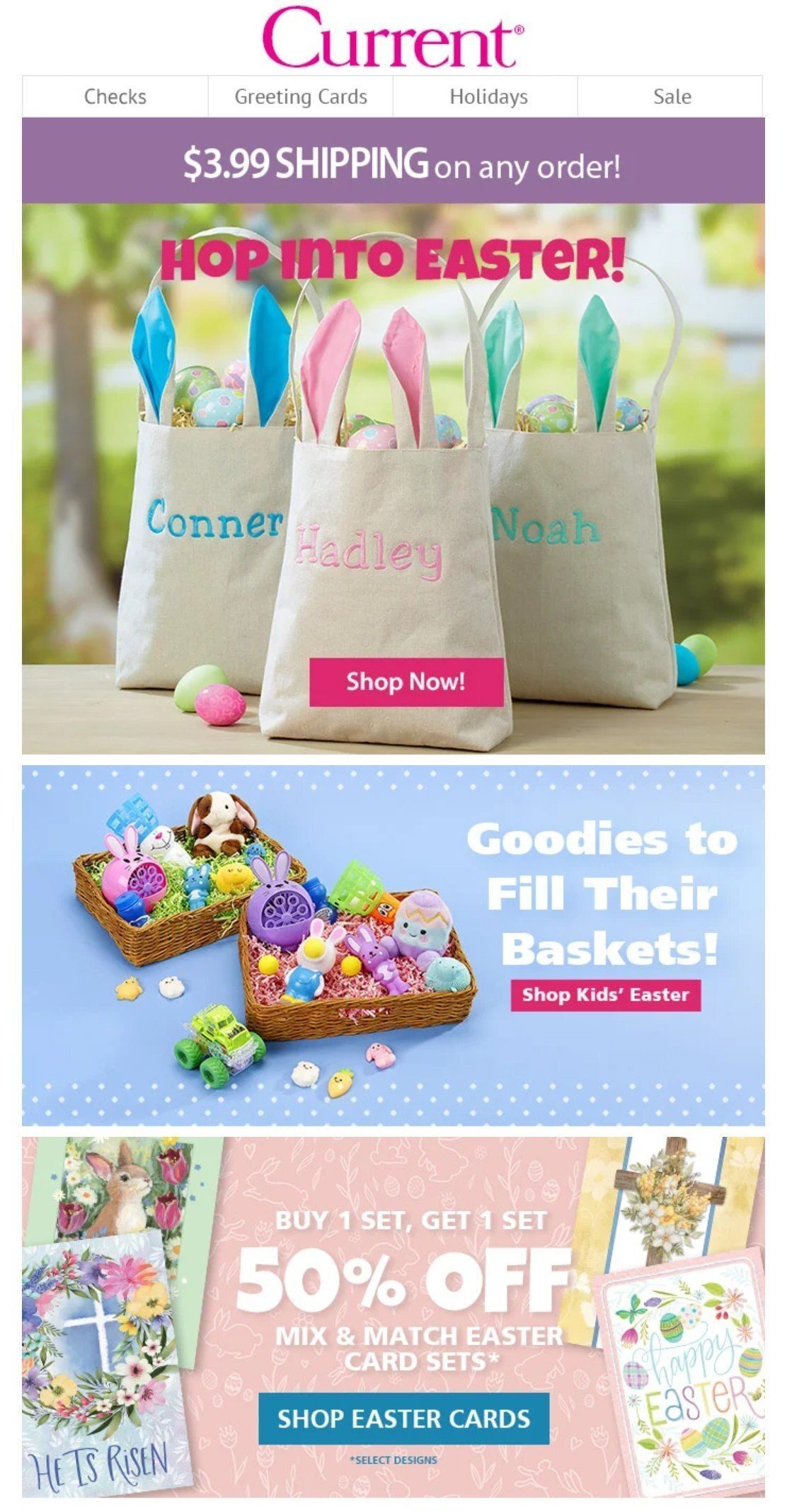 Easter email example in bright colors Easter email example in bright colors
