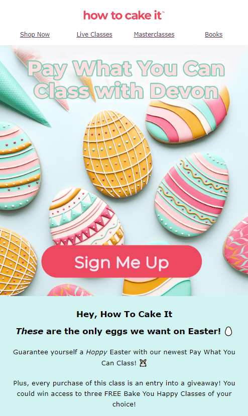 Easter email from How To Cake It Easter email from How To Cake It