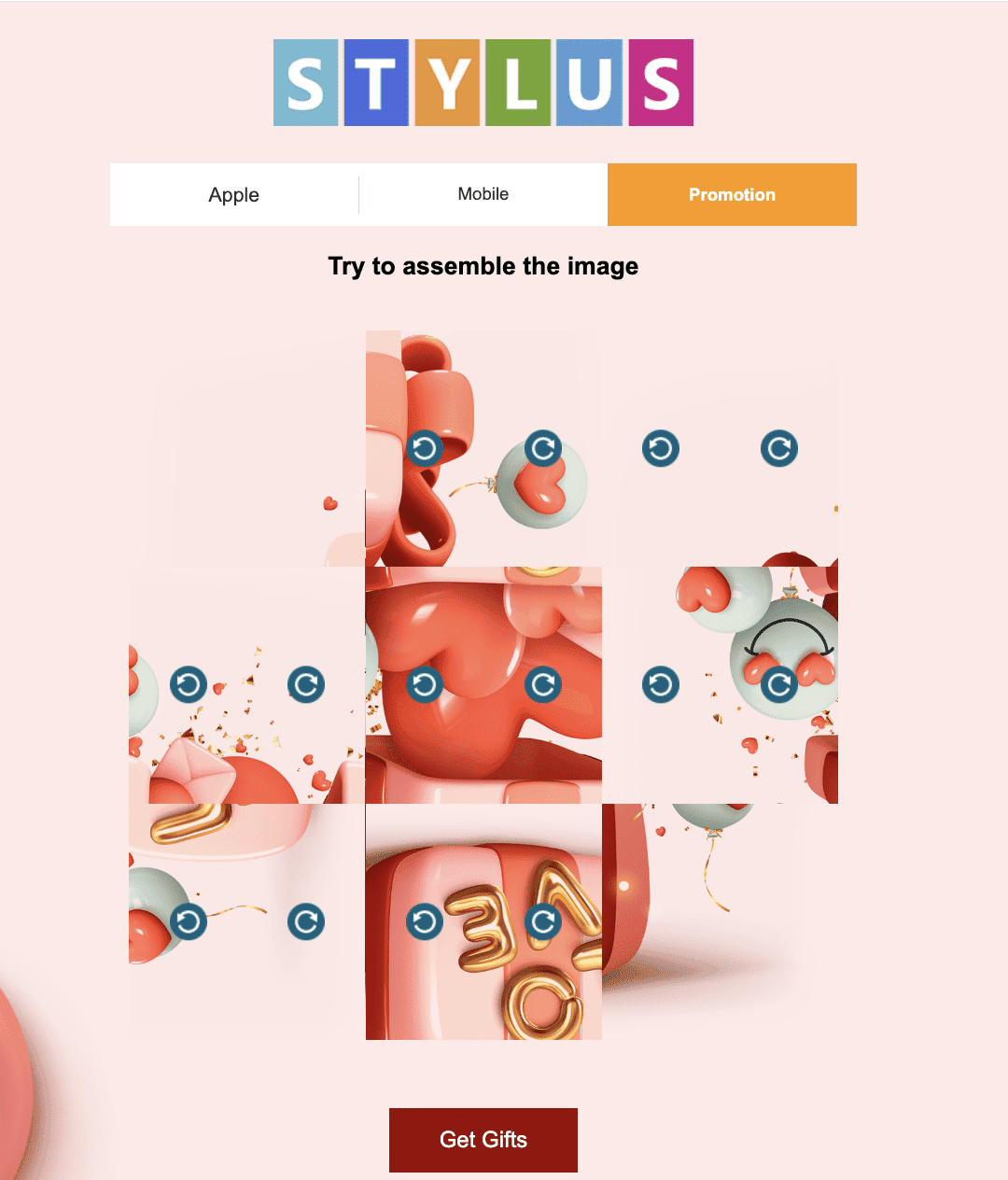 Example of email puzzle game with AMP Example of email puzzle game with AMP
