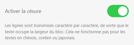 Activation de la coupure de mots dans les e-mails Activation de la coupure de mots dans les e-mails