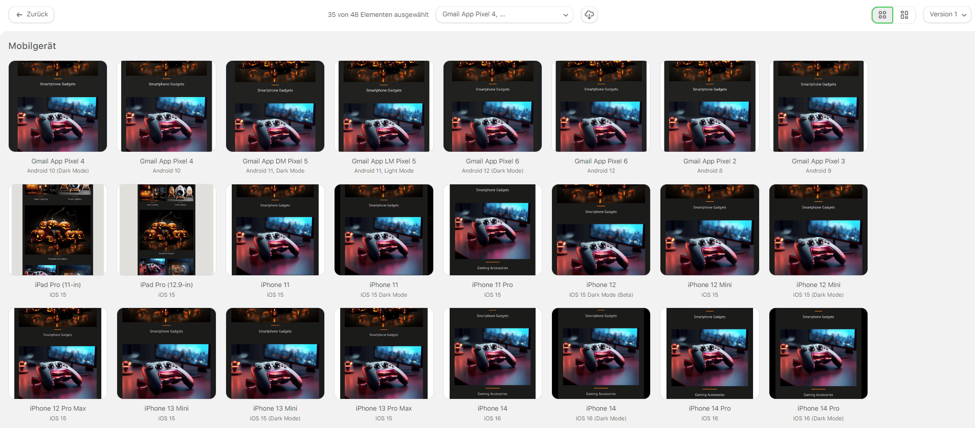 Testergebnisse per E-Mail senden