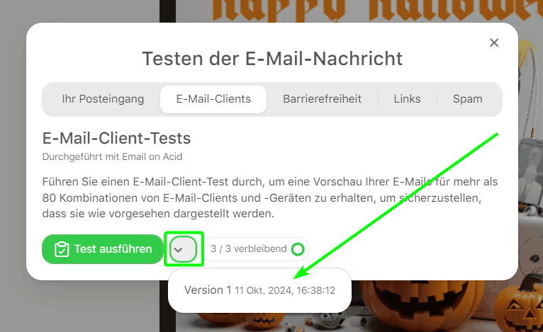 Vorherige Testversion