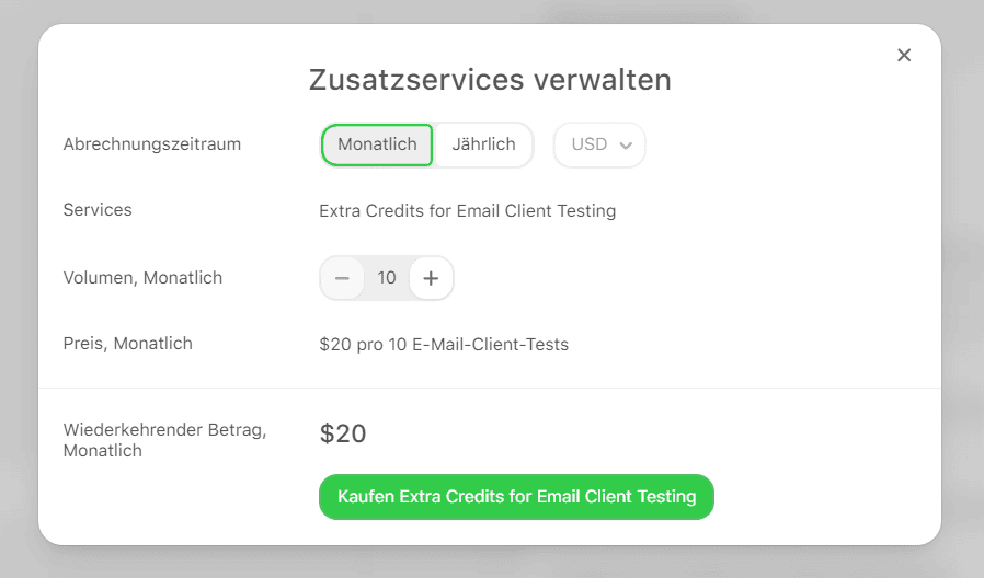 Weitere E-Mail-Tests kaufen