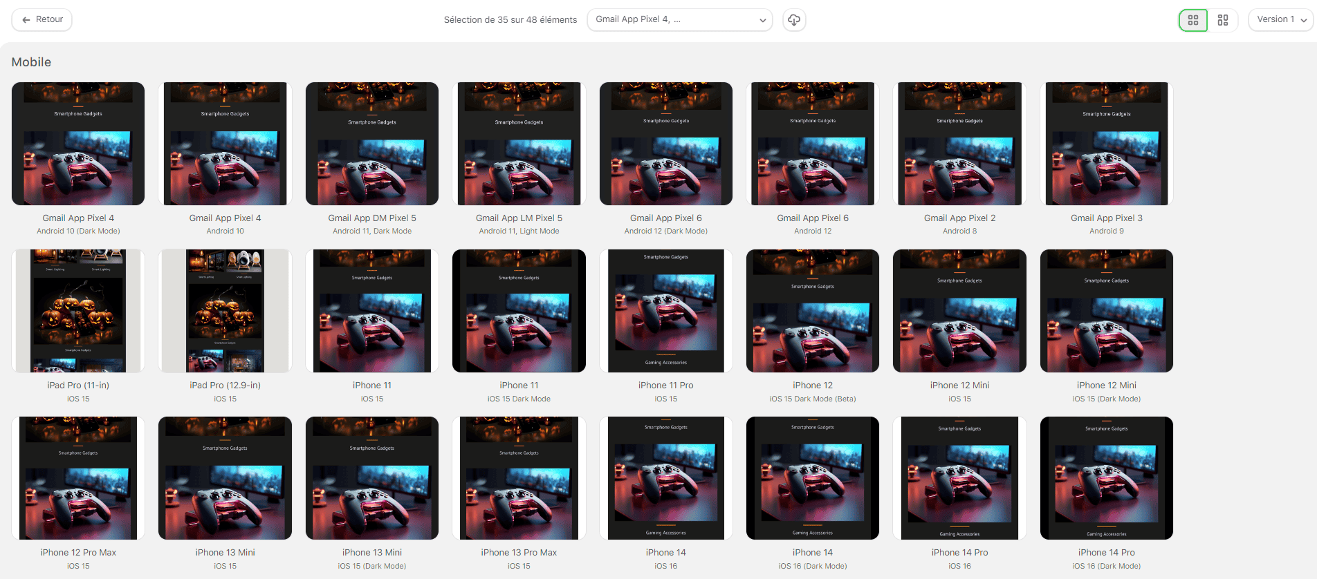 Résultats du test d'email Résultats du test d'email