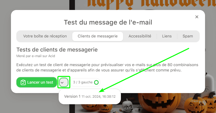 Version précédente du test Version précédente du test