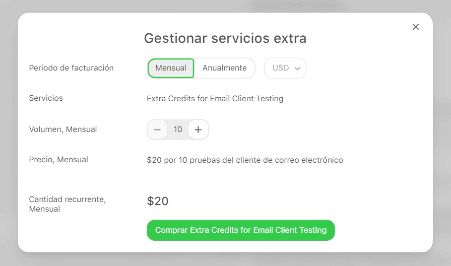 Comprar más pruebas de correo electrónico Comprar más pruebas de correo electrónico
