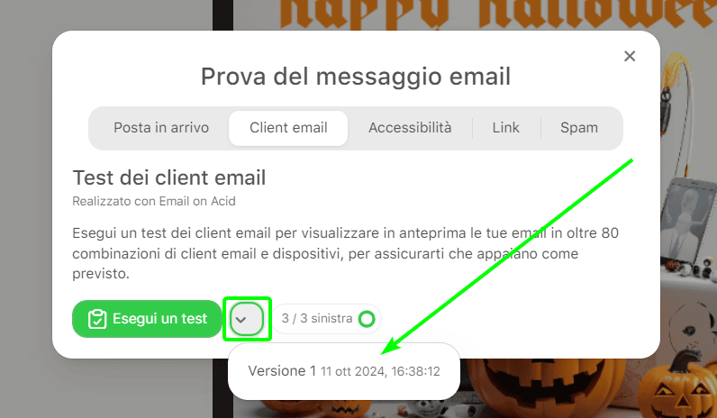 Versione test precedente