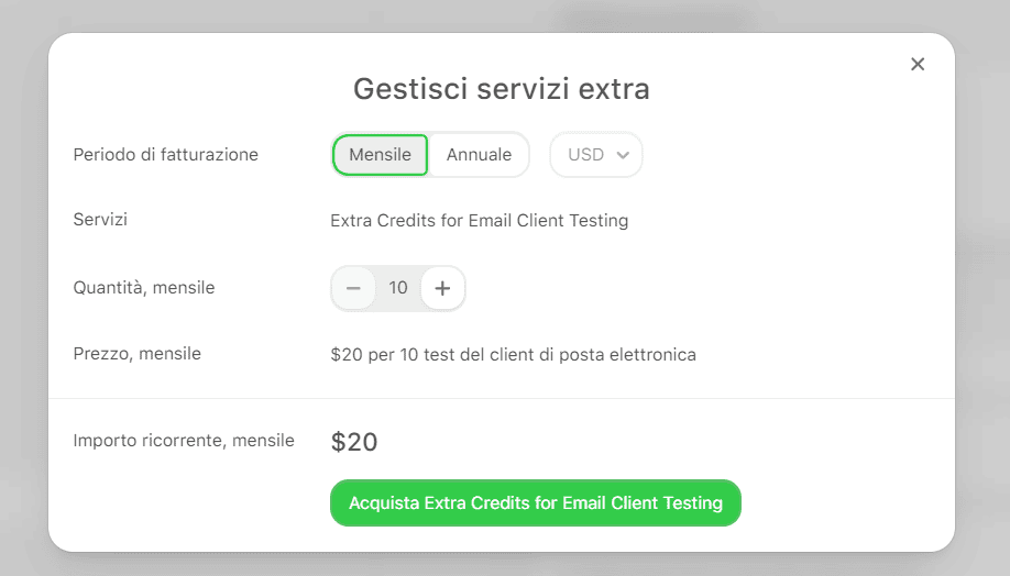Acquistare pi&ugrave; test email