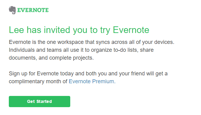 Evernote email referral Evernote email referral