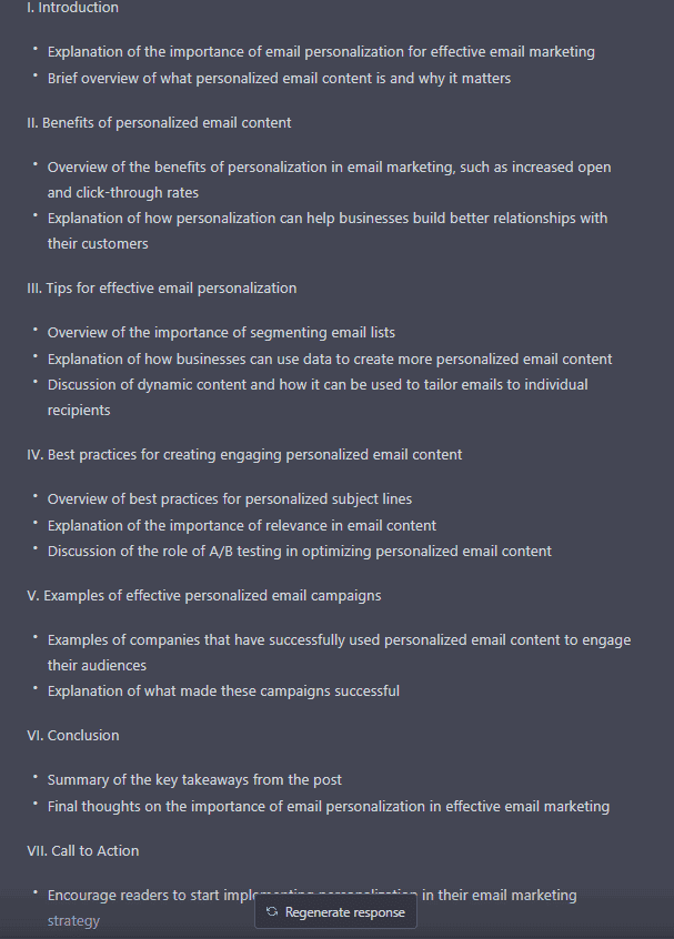 Generate Outlines for Writers Generate Outlines for Writers