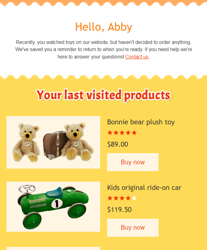 Abandoned cart email template Abandoned cart email template