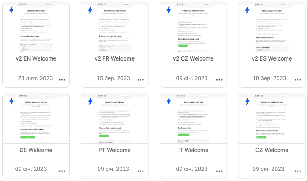 Привітальні листи 8 мовами Привітальні листи 8 мовами