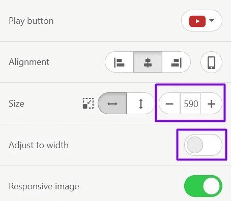 Changing Size of the Thumbnail