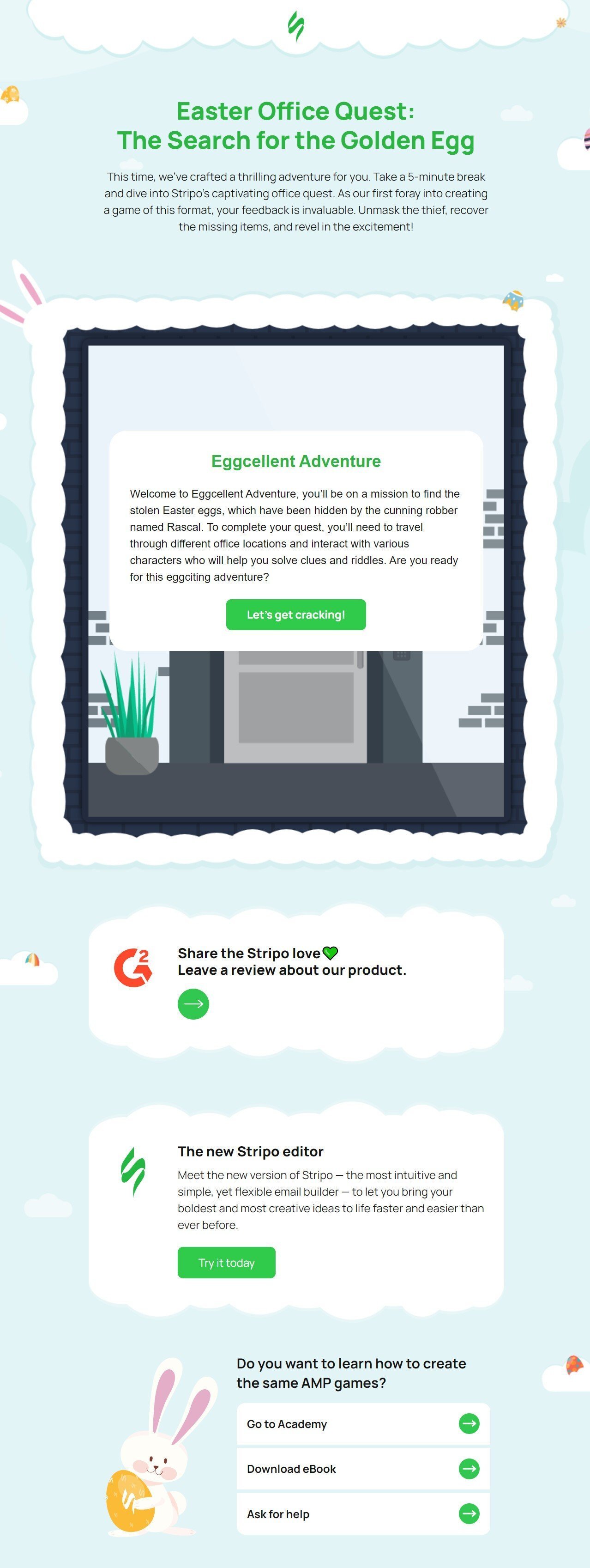 Example of Easter AMP game Example of Easter AMP game