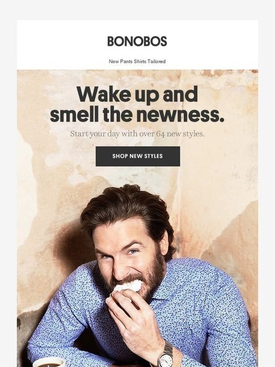 New arrival email cta example New arrival email cta example