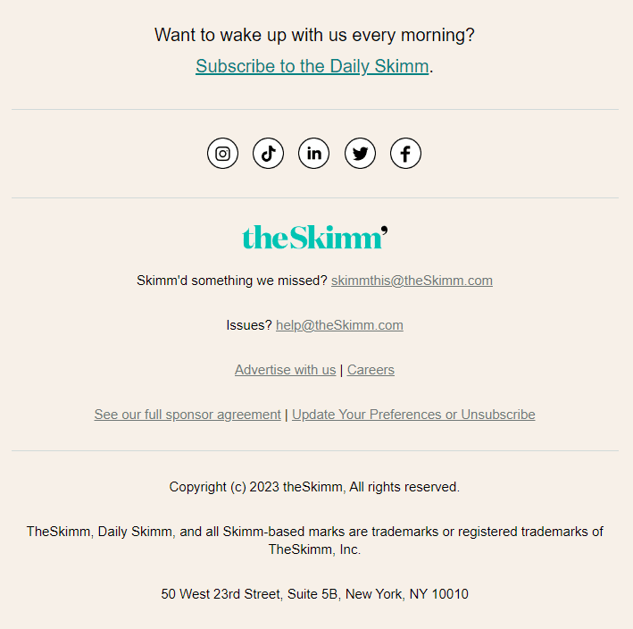 Social Media Buttons _ Email from The Daily Skimm
