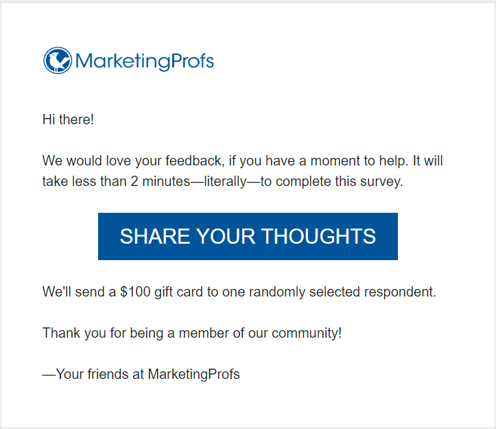 Offer Benefits to Motivate Subscribers to Take a Survey