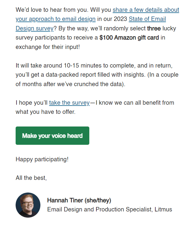 Survey Invitation Email Example _ Litmus