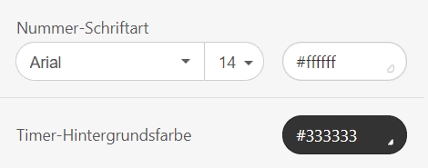 Festlegen von Farben für Timer _ Schriftart und Hintergrund Festlegen von Farben für Timer _ Schriftart und Hintergrund