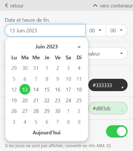 Minuteries Stripo _ Choix des dates Minuteries Stripo _ Choix des dates