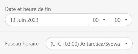 Configuration des minuteries Stripo Configuration des minuteries Stripo