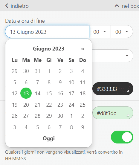 Timer Stripo _ Scelta delle date Timer Stripo _ Scelta delle date