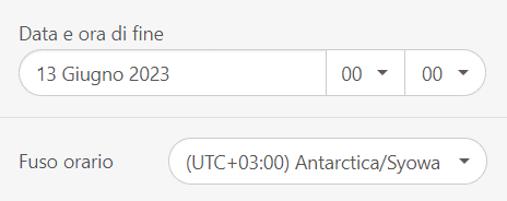 Configurazione timer Stripo Configurazione timer Stripo