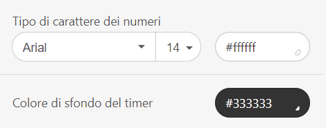 Impostazione dei colori per i timer _ Carattere e sfondo Impostazione dei colori per i timer _ Carattere e sfondo